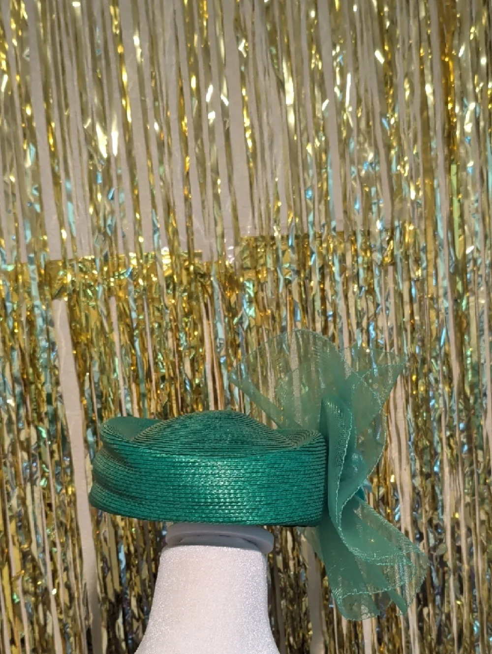 🔥Teal Decorative Party Hat with Organza Bow